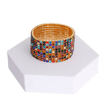 Load image into Gallery viewer, Multi Color 9 Row Rhinestone Bracelet
