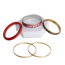 Load image into Gallery viewer, Burgundy Snake Skin Bangle Set
