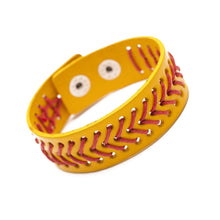 Load image into Gallery viewer, Mustard Yellow Softball Snap Bracelet
