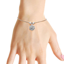 Load image into Gallery viewer, Silver Volleyball Slider Bracelet
