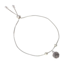 Load image into Gallery viewer, Silver Volleyball Slider Bracelet
