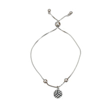 Load image into Gallery viewer, Silver Volleyball Slider Bracelet
