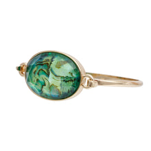 Load image into Gallery viewer, Blue Green Marbled Oval Bangle
