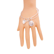 Load image into Gallery viewer, Burnished Silver Baseball Charm Bangle
