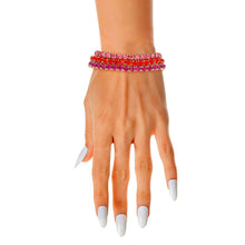 Load image into Gallery viewer, Multi Pink 5mm 3 Strand Bracelets
