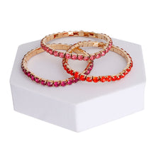 Load image into Gallery viewer, Multi Pink 5mm 3 Strand Bracelets
