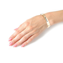 Load image into Gallery viewer, White and Gold Block Blessed Bracelet

