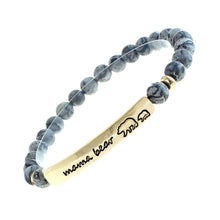 Load image into Gallery viewer, Gray Stone Mama Bear Cub Bracelet
