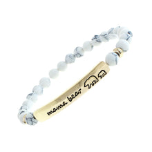 Load image into Gallery viewer, White Stone Mama Bear Cub Bracelet
