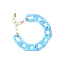 Load image into Gallery viewer, Aqua Rubber Coated Chain Bracelet
