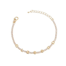 Load image into Gallery viewer, Gold CZ Blessed Tennis Bracelet
