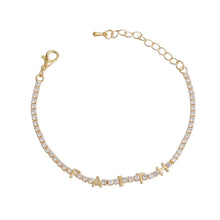 Load image into Gallery viewer, Gold CZ Faith Tennis Bracelet
