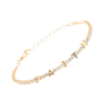 Load image into Gallery viewer, Gold CZ Faith Tennis Bracelet
