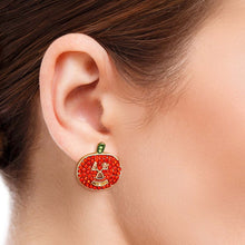 Load image into Gallery viewer, Orange Jack O Lantern Studs
