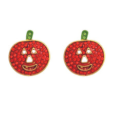 Load image into Gallery viewer, Orange Jack O Lantern Studs
