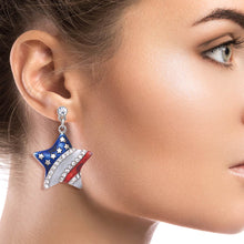 Load image into Gallery viewer, American Flag Star Metal Earrings
