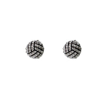 Load image into Gallery viewer, White Rhinestone Volleyball Studs
