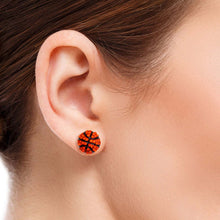 Load image into Gallery viewer, Orange Rhinestone Basketball Studs

