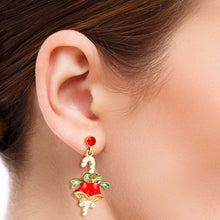 Load image into Gallery viewer, Candy Cane and Bell Earrings
