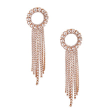 Load image into Gallery viewer, Gold Ring Fringe Earrings
