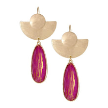 Load image into Gallery viewer, Fuchsia Teardrop Fish Hook Earrings
