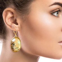 Load image into Gallery viewer, Opal Marbled Oval Eurowire Hoops
