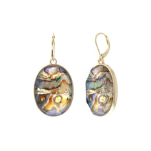 Load image into Gallery viewer, Opal Marbled Oval Eurowire Hoops
