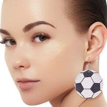 Load image into Gallery viewer, Soccer Vegan Leather Earrings
