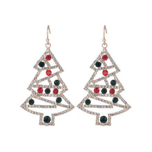 Load image into Gallery viewer, Red Green Light Xmas Tree Earrings
