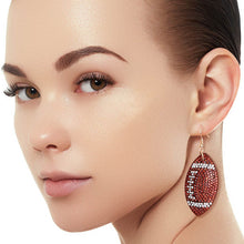 Load image into Gallery viewer, Brown Football Padded Earrings
