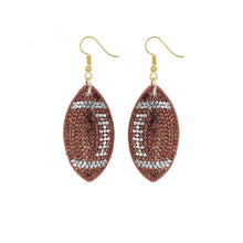 Load image into Gallery viewer, Brown Football Padded Earrings
