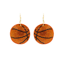Load image into Gallery viewer, Orange Padded Basketball Earrings
