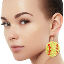 Load image into Gallery viewer, Yellow Softball Padded Earrings
