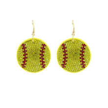 Load image into Gallery viewer, Yellow Softball Padded Earrings
