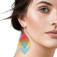 Load image into Gallery viewer, Rainbow Filigree Double Leaf Earrings
