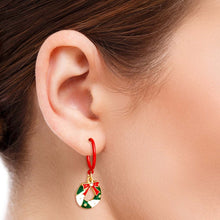 Load image into Gallery viewer, Xmas Wreath Charm Hoops
