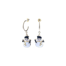 Load image into Gallery viewer, White Snowman Hoops

