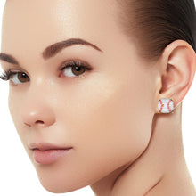 Load image into Gallery viewer, Gold Baseball Cushion Cut Studs
