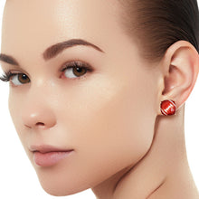 Load image into Gallery viewer, Gold Football Cushion Cut Studs
