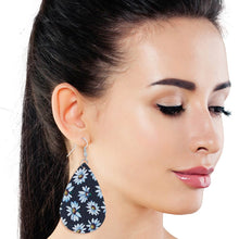 Load image into Gallery viewer, Daisy Printed Teardrop Earrings
