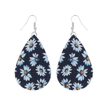 Load image into Gallery viewer, Daisy Printed Teardrop Earrings
