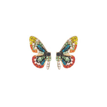 Load image into Gallery viewer, Rainbow Rhinestone Butterfly Wing Studs
