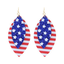 Load image into Gallery viewer, American Flag Glitter Layer Earrings
