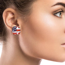 Load image into Gallery viewer, Gold Glitter American Flag Studs
