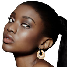 Load image into Gallery viewer, Gold Metal Croissant Hoops
