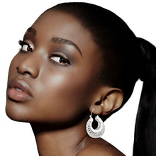 Load image into Gallery viewer, Silver Metal Croissant Hoops
