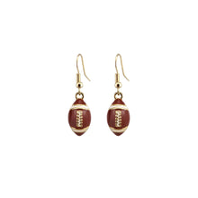 Load image into Gallery viewer, Brown Football Dangle Earrings
