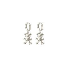 Load image into Gallery viewer, Silver Huggie Teddy Bear Hoops
