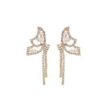 Load image into Gallery viewer, Gold Rhinestone Butterfly Tail Studs
