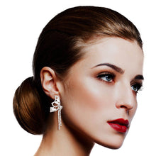 Load image into Gallery viewer, Silver Rhinestone Butterfly Tail Studs
